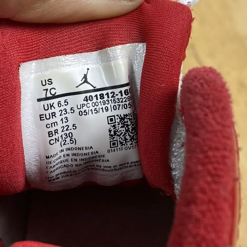 Jordan 9 Retro Gym Red White Toddler 7C Kids Basketball Sneakers 401812-160
